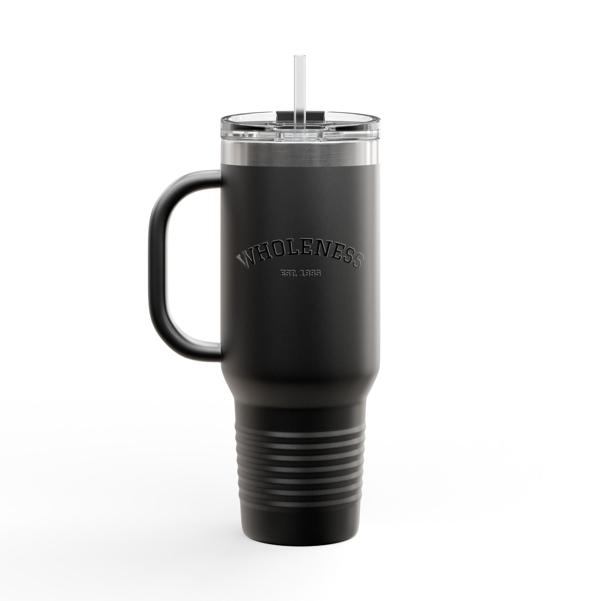 40oz Insulated Travel Mug — Colorful Wellness Bottle Illustration