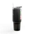 40oz Insulated Travel Mug — Colorful Wellness Bottle Illustration